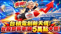 10/05(一)盤中快迅 : 台積電(2330)創新天價 ! 領軍台股即將扣關5萬點 !