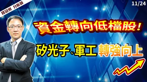 2025/11/24 資金轉向低檔股! 矽光子 軍工 轉強向上?